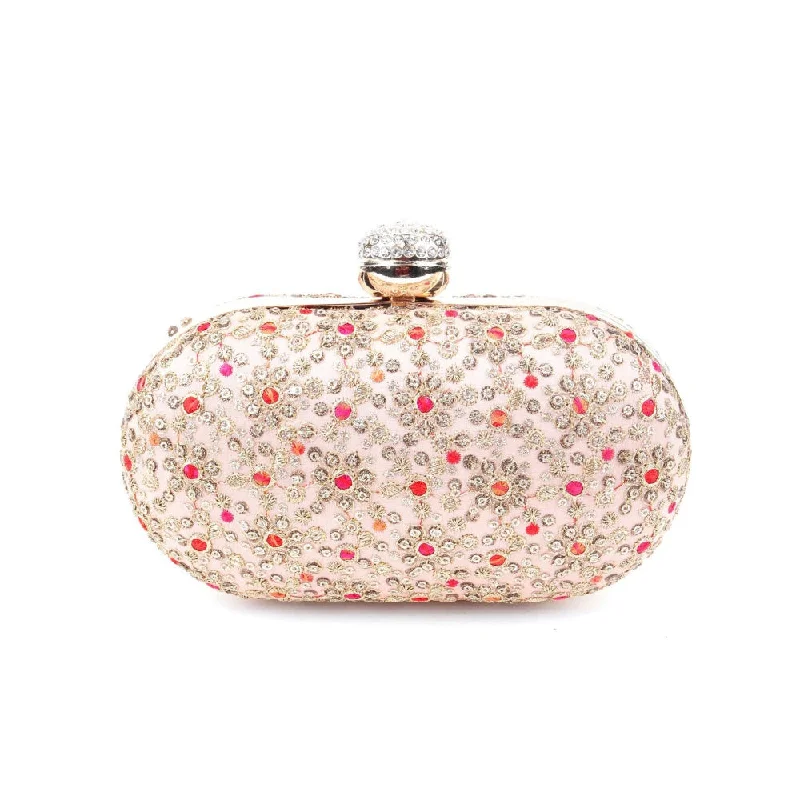 Pearl - Embellished Clutch in Cream for Bridal ShowersOdette Pink Embellished Clutch