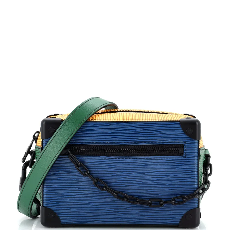 Hand - painted Canvas Crossbody Bag in Yellow for a Unique and Artistic LookSoft Trunk Bag Colorblock Epi Leather Mini
